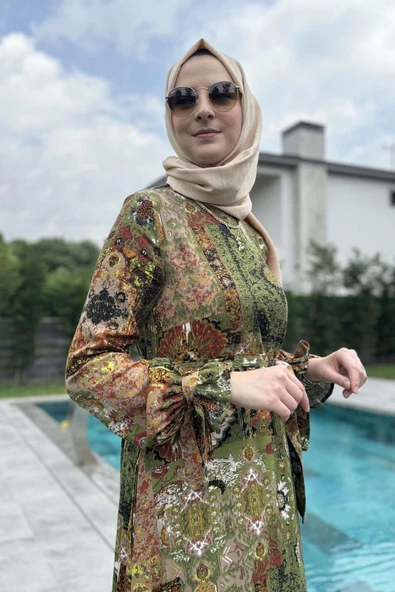 Nehir Elbise Yeşil - Resim 4