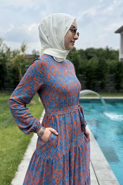 Betül Turuncu Elbise - Resim 2