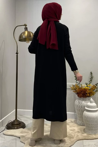 Manolya Siyah Triko Hırka - Resim 10