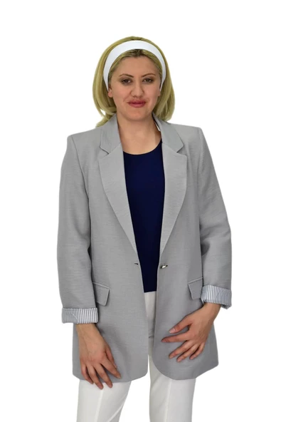 Kadın Ayrobin Tek Dügmeli Ceket BGL-ST03726 - Resim 4