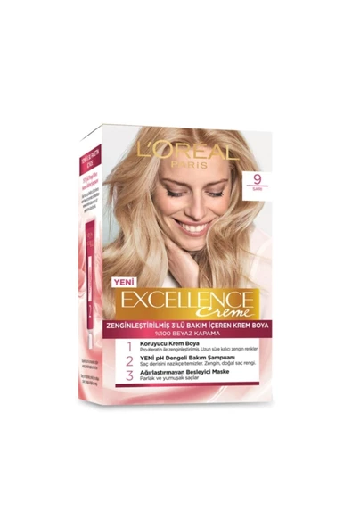 LOREAL EXCELLENCE KİT SAÇ BOYASI-(9)SARI ürün görseli 1