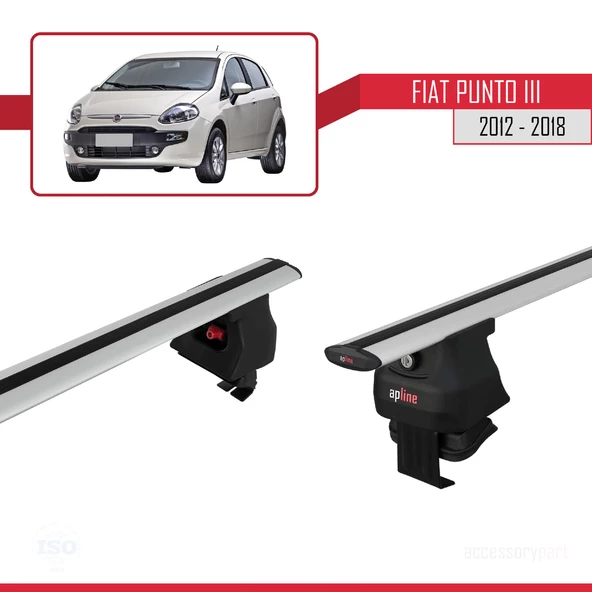Fiat Punto III 2012-2018 Arası ile uyumlu ACE-4 Ara Atkı Tavan Barı GRİ ürün görseli 1