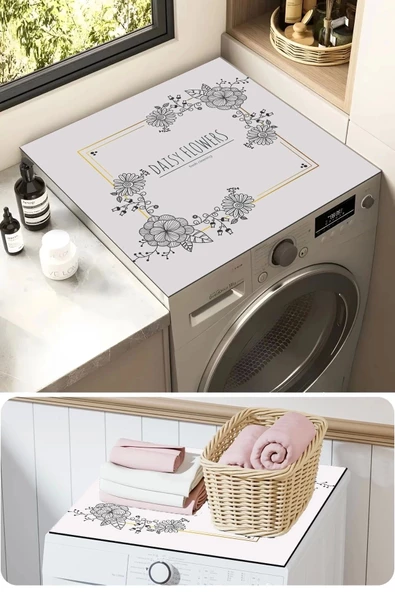 Valerine Life Çamaşır ve Kurutma Makinesi Üstü Düzenleyici Matı Kaymaz Sıvı Geçirmez Örtüsü 60x60cm ürün görseli 1