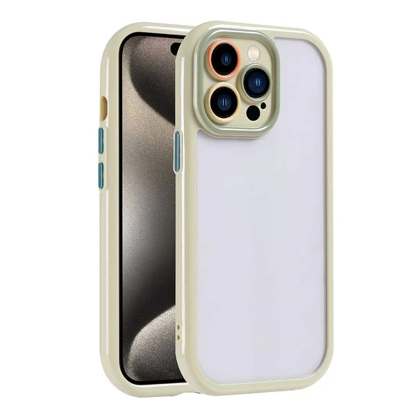 iPhone 15 Pro Max Uyumlu Kılıf Kamera Korumalı Renkli Kenar ve Çerçeve Tasarımlı Vitamin Kapak ürün görseli 1