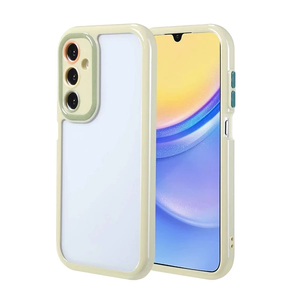 Samsung A15 Uyumlu Kılıf Kamera Korumalı Renkli Kenar ve Çerçeve Tasarımlı Vitamin Kapak ürün görseli 1