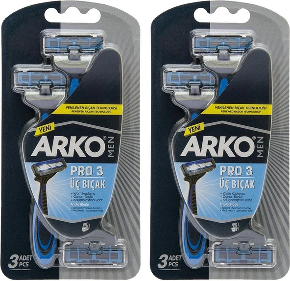 Arko Men Pro3 Tıraş Bıçağı T3 3'lü (2 Adet) ürün görseli 1