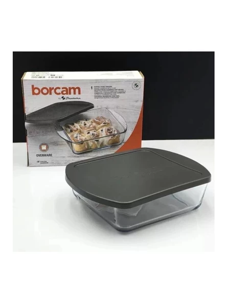 Paşabahçe 59854 Borcam Gri Kapaklı Fırın Tepsisi 21X16 cm ürün görseli 1