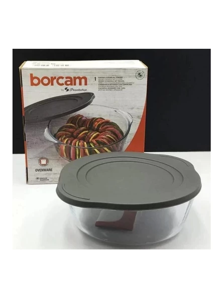 Paşabahçe 59001 Gri Kapaklı Borcam Fırın Kabı 22X8 cm 2100 cc ürün görseli 1