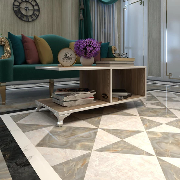 Kenzlife orta salon sehpası kazablanka crd 038*090*45 sofra çiçeklik ürün görseli 1