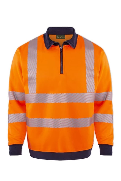 OLYMPUS CONTRAST SAFETY 1/4 ZIP POLO YAKA SWEATSHIRT ürün görseli 1