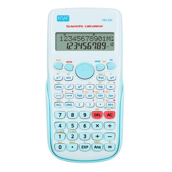 Kraf Bilimsel Hesap Makinesi 240 Fonksiyonlu Mavi HM-300-BL ürün görseli 1