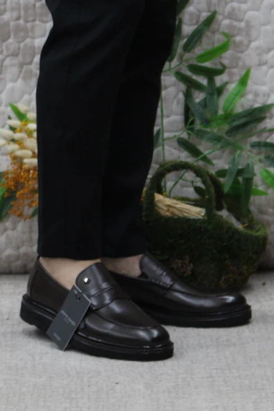 Pierre Cardin 241075 Kahve Hakiki Deri Erkek Loafer Erkek Ayakkabı ürün görseli 1