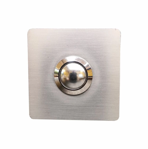 Algatec Paslanmaz 304 Kare Zil butonu 52x52mm ürün görseli 1