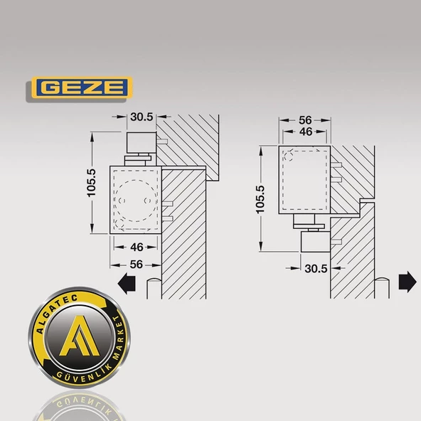 Geze TS 5000 Kayar Kollu Kapı Kapatıcı Hidrolik - Resim 3