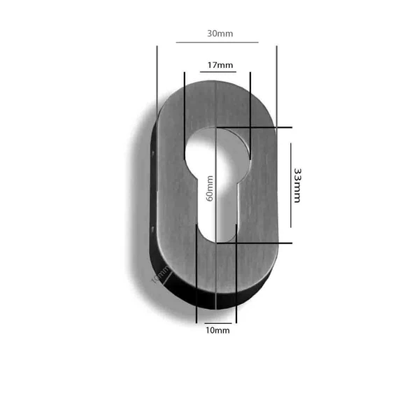 Algatec Paslanmaz Rozet - Oval - Yale Tip - Resim 2
