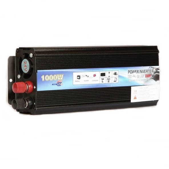 Space İnverter Dönüştürücü USB'li 24V-220V 1000 Watt / ICCA95 ürün görseli 1