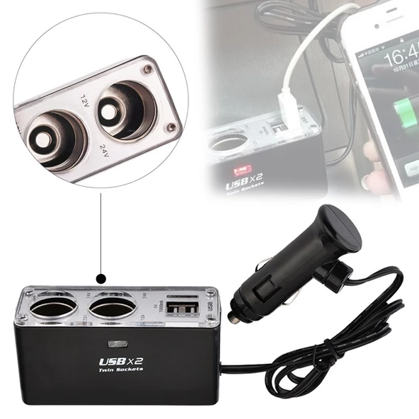 Space 2 x USB Çakmak Soketi / ICCA22 ürün görseli 1