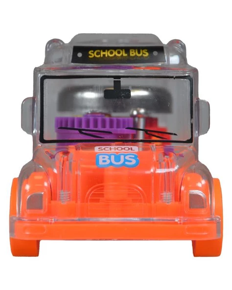 Ctoy Işıklı Sesli Şeffaf Minibüs Turuncu ürün görseli 1