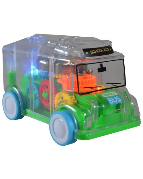 Ctoy Işıklı Sesli Şeffaf Minibüs Yeşil - Resim 3
