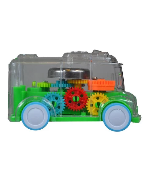 Ctoy Işıklı Sesli Şeffaf Minibüs Yeşil - Resim 2