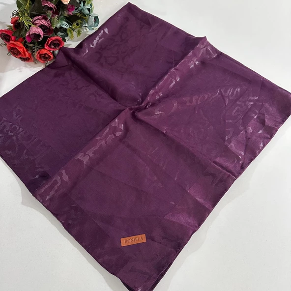 Bonjela Lento Eşarp Leopar Desen Mürdüm LNT0226 ürün görseli 1