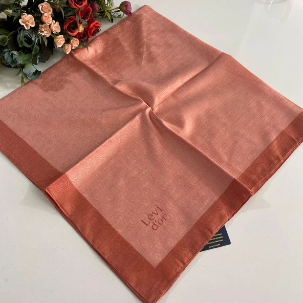 Levidor Premium Monogram Eşarp Nar Çiçeği GX0227 ürün görseli 1