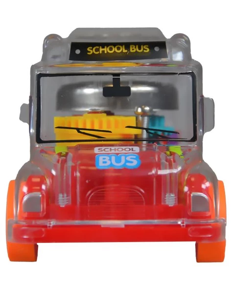 Ctoy Işıklı Sesli Şeffaf Minibüs Kırmızı ürün görseli 1