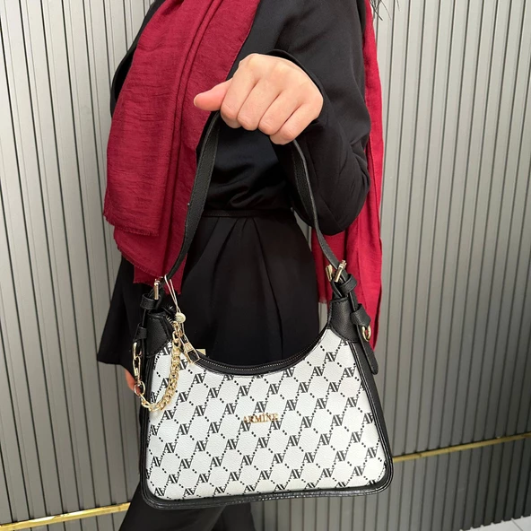 Armine Bayan Çanta Noktalı Beyaz AR38604 ürün görseli 1