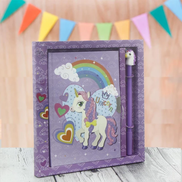 Unicorn At 13x18cm Anı Defteri ve Kalem Seti ürün görseli 1