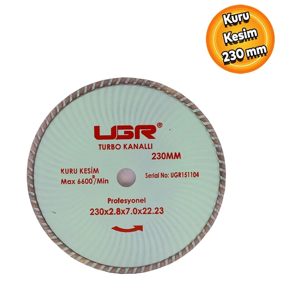 Ugr Turbo Elmas Beton Tuğla Kesme Kesici Disk Diski 230 mm ürün görseli 1