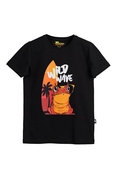 Bad Bear Wave Siyah Baskılı Çocuk Tişört ürün görseli 1