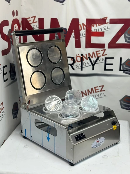 Sönmez Vakum 110*110 Yuvarlak Kase Kapatma Makinesi Tabak Kapatma Makinası 4 Adet ürün görseli 1