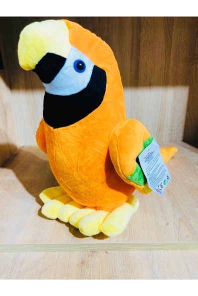 Oturan Sevimli Papağan dev boy Peluş Oyuncak 37 cm - Resim 4