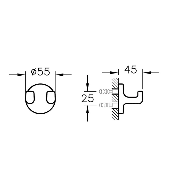 VitrA Marin A44947 İkili Askı, Krom - Resim 5