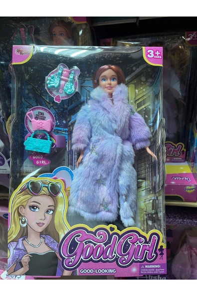 Aksesuarlı Kürklü Moda Bebek 29 Cm - Mavi Su Dünyası ürün görseli 1