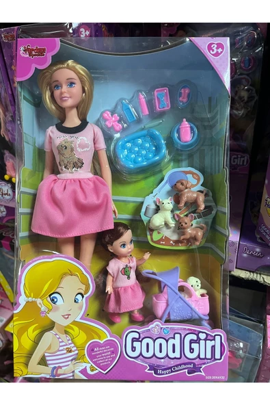 Anne Kız Pet Shopta Pembe Elbiseli 29 Cm - Mavi Su Dünyası ürün görseli 1