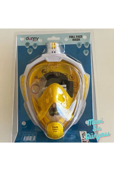 Full Face Maske Şnorkel Set Takımı Sarı Renk S/M ürün görseli 1