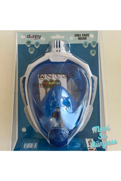 Full Face Maske Şnorkel Set Takımı Mavi Renk L/XL ürün görseli 1