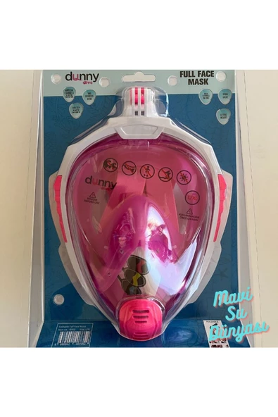 Full Face Maske Şnorkel Set Takımı Pembe Renk S/M - Mavi Su Dünyası ürün görseli 1