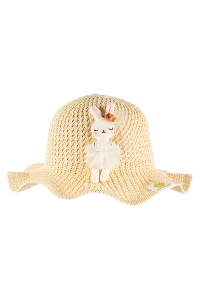 KİTTİ 24720-03 BEBE FÜGÜRLÜ HASIR ŞAPKA ürün görseli 1