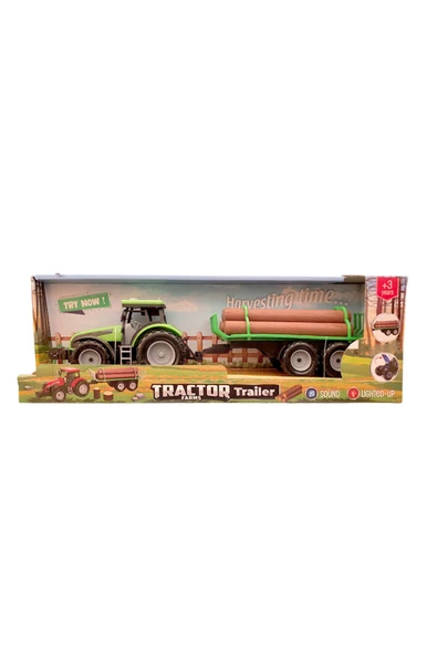 Ses Çıkaran Odunlu Taşıyan Traktör Araba - Mavi Su Dünyası ürün görseli 1
