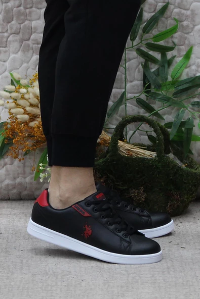U.S. Polo Assn. Costa Siyah Kırmızı Orijinal Ürün Sneaker Erkek Ayakkabı ürün görseli 1