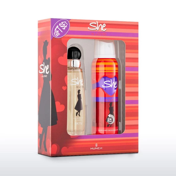 She 2' Li Edt Set …Is Love 50 ml EDT + 150 ml Deodorant ürün görseli 1