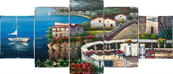 İtalya - 5 Parçalı Kanvas Tablo - Resim 2