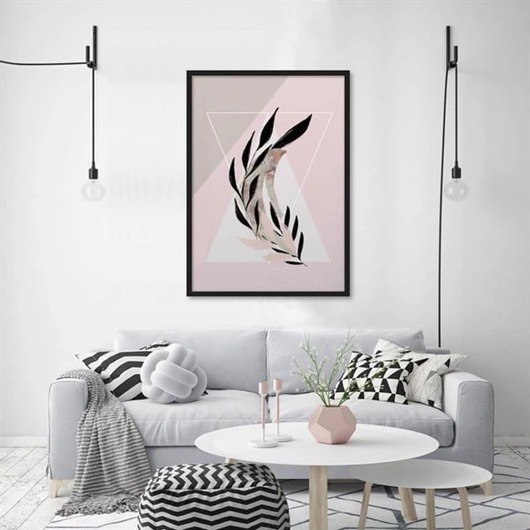 Pink Black Çerçeveli Poster - Resim 2