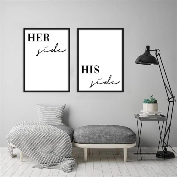 Her His Her Side Çerçeveli Poster Seti ürün görseli 1