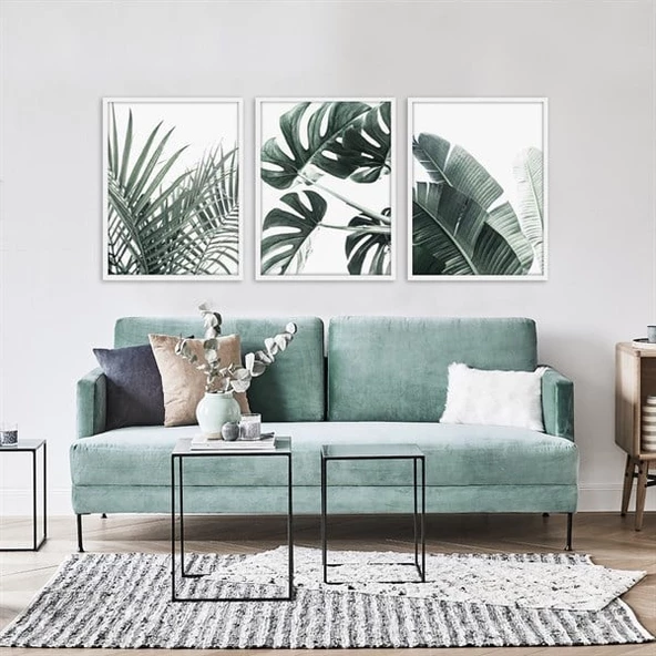 Green Leaf Çerçeveli Poster Seti ürün görseli 1