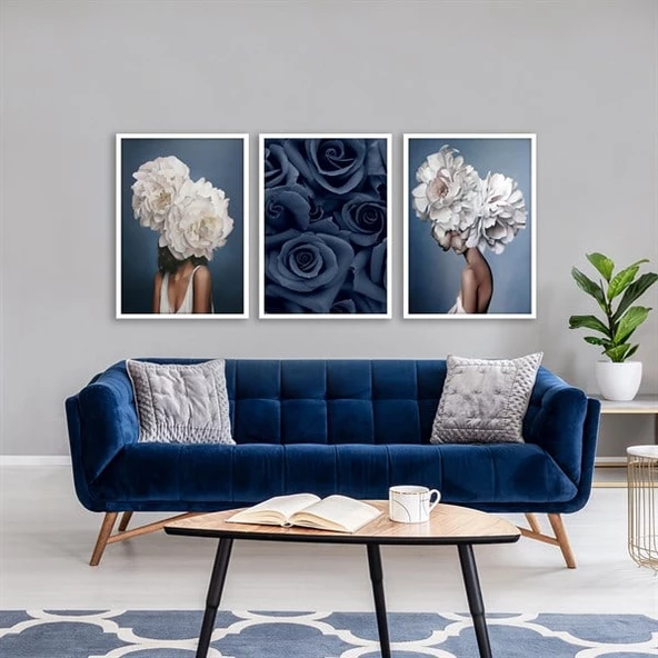 Blue Rose Çerçeveli Poster Seti - Resim 2