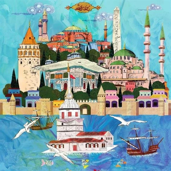 İstanbul Mimarisi Kanvas Tablo - Resim 2
