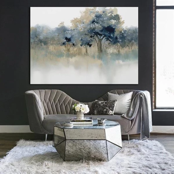 Watercolor Tree Yağlı Boya Dokulu Tablo ürün görseli 1